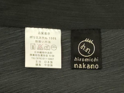 平和屋着物＊夏物 ファッションブランド hiromichi nakano ヒロミチナカノ 小紋 縞紋紗 切嵌花文 黒地 洗える着物 未使用 AABL5114jd