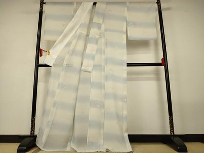 平和屋着物＊夏物　小紋　紗　花丸文　暈し染め　洗える着物　AABL5115jd