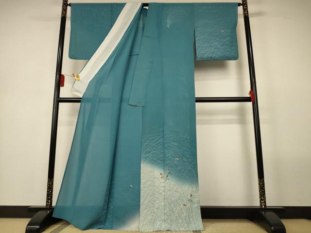 平和屋着物＊夏物　訪問着　絽　蛍　ラインストーン　暈し染め　金銀彩　正絹　逸品　AABL5117jd