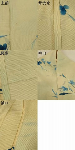平和屋着物＊夏物　小紋　絽　手描き　枝花文　暈し染め　正絹　逸品　AABL5118jd