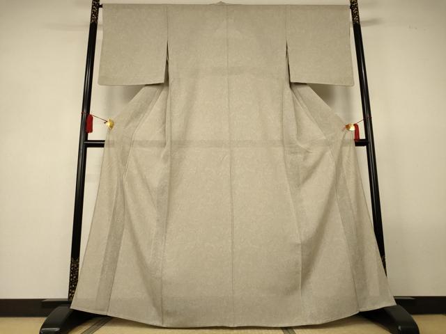 平和屋着物＊夏物　小紋　絽　墨流し文　両面染め　五泉　反端付き　正絹　逸品　AABL5127jd