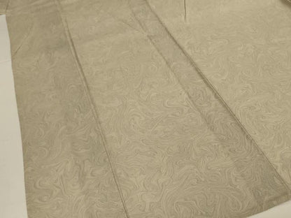 平和屋着物＊夏物　小紋　絽　墨流し文　両面染め　五泉　反端付き　正絹　逸品　AABL5127jd