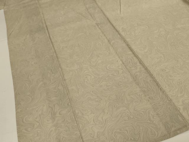 平和屋着物＊夏物　小紋　絽　墨流し文　両面染め　五泉　反端付き　正絹　逸品　AABL5127jd