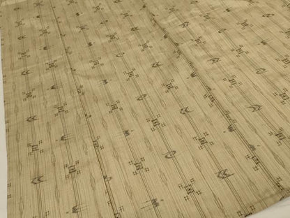 平和屋着物▽上質な紬　単衣　琉球絣文　正絹　逸品　AABL5136jd