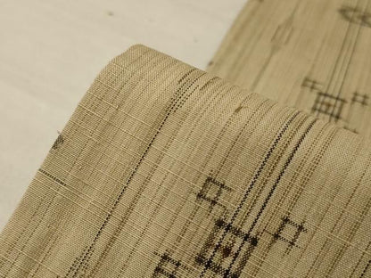 平和屋着物▽上質な紬　単衣　琉球絣文　正絹　逸品　AABL5136jd