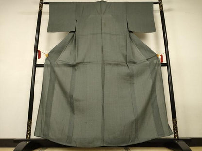 平和屋着物＊夏物　風通お召　紗　亀甲文　正絹　逸品　AABL5137jd