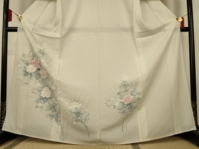 平和屋着物＊夏物　訪問着　絽　手描き　草花文　正絹　逸品　AABL5138jd