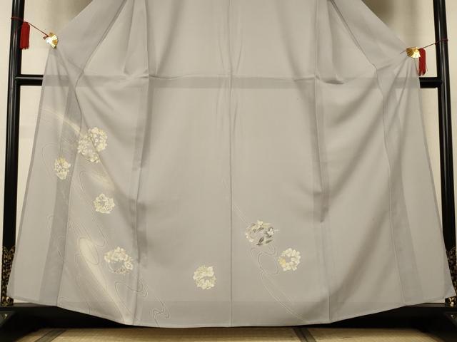 平和屋着物＊夏物　訪問着　絽　花丸文　暈し染め　銀彩　正絹　逸品　AABL5146jd