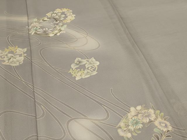 平和屋着物＊夏物　訪問着　絽　花丸文　暈し染め　銀彩　正絹　逸品　AABL5146jd