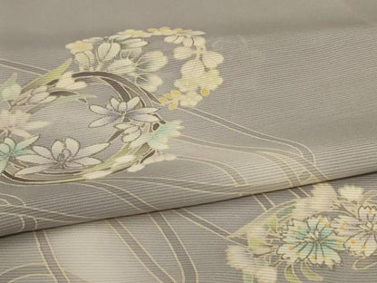 平和屋着物＊夏物　訪問着　絽　花丸文　暈し染め　銀彩　正絹　逸品　AABL5146jd