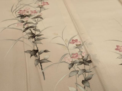 平和屋着物＊夏物　訪問着　絽　手描き　草花文　暈し染め　正絹　逸品　AABL5148jd