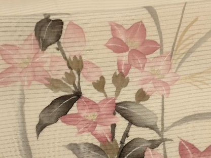 平和屋着物＊夏物　訪問着　絽　手描き　草花文　暈し染め　正絹　逸品　AABL5148jd