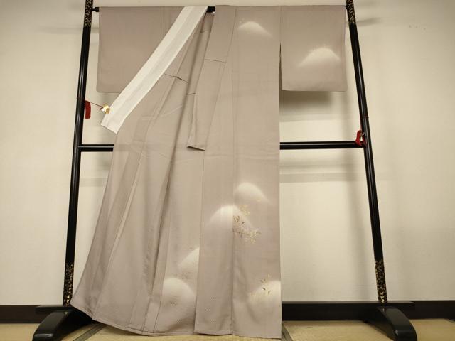 平和屋着物＊夏物　訪問着　紋絽　遠山草花文　暈し染め　金彩　正絹　逸品　AABL5151jd