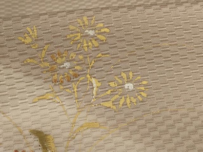 平和屋着物＊夏物　訪問着　紋絽　遠山草花文　暈し染め　金彩　正絹　逸品　AABL5151jd