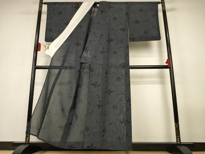 平和屋着物＊夏物　本場大島紬　夏大島　唐草文　証紙付き　正絹　逸品　AABL5152jd