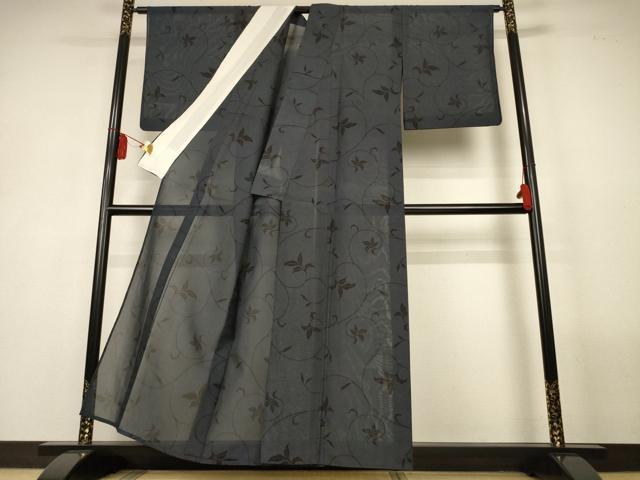 平和屋着物＊夏物　本場大島紬　夏大島　唐草文　証紙付き　正絹　逸品　AABL5152jd