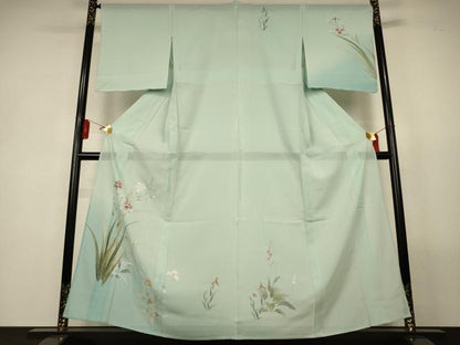 平和屋着物＊夏物　訪問着　絽　友禅　草花文　暈し染め　正絹　逸品　AABL5158jd