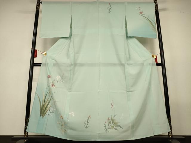 平和屋着物＊夏物　訪問着　絽　友禅　草花文　暈し染め　正絹　逸品　AABL5158jd