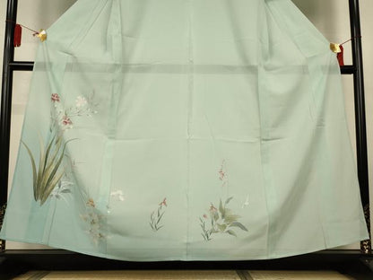 平和屋着物＊夏物　訪問着　絽　友禅　草花文　暈し染め　正絹　逸品　AABL5158jd