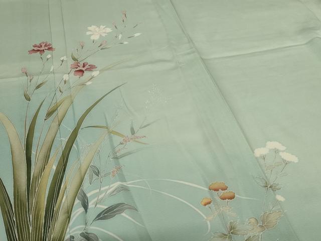 平和屋着物＊夏物　訪問着　絽　友禅　草花文　暈し染め　正絹　逸品　AABL5158jd