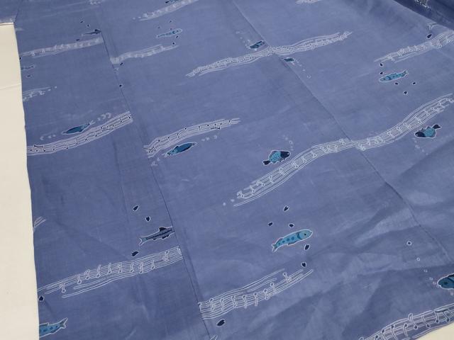 平和屋着物＊夏物　上布　魚　麻　逸品　AABL5160jd