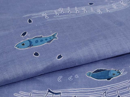平和屋着物＊夏物　上布　魚　麻　逸品　AABL5160jd