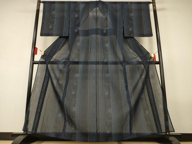 平和屋着物＊夏物　紗紬　花唐草文　正絹　逸品　未使用　AABL5161jd