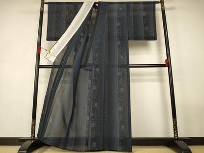 平和屋着物＊夏物　紗紬　花唐草文　正絹　逸品　未使用　AABL5161jd