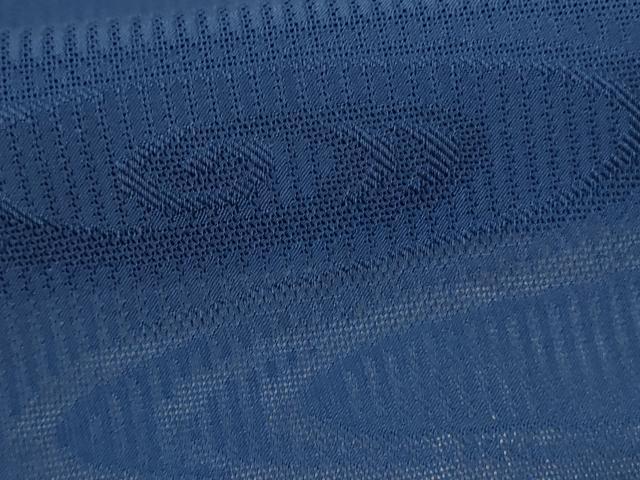 平和屋着物＊夏物　色無地　縦絽　流水紋紗　紺色　正絹　逸品　AABL5162jd