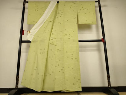 平和屋着物＊夏物　小紋　絽　丸文　正絹　逸品　AABL5171jd