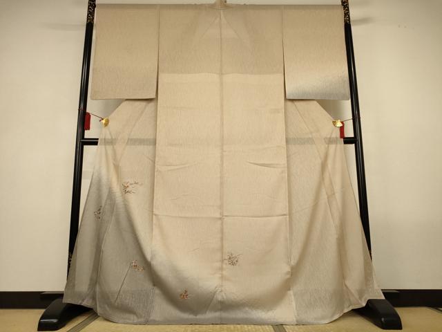 平和屋着物＊夏物　訪問着　紋紗　総刺繍　草花文　暈し染め　正絹　逸品　AABL5173jd