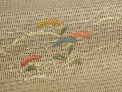平和屋着物＊夏物　訪問着　絽　刺繍　横段花文　暈し染め　金彩　正絹　逸品　AABL5174jd