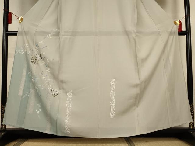 平和屋着物＊夏物　訪問着　絽　手描き　草花文　暈し染め　金彩　正絹　逸品　未使用　AABL5178jd