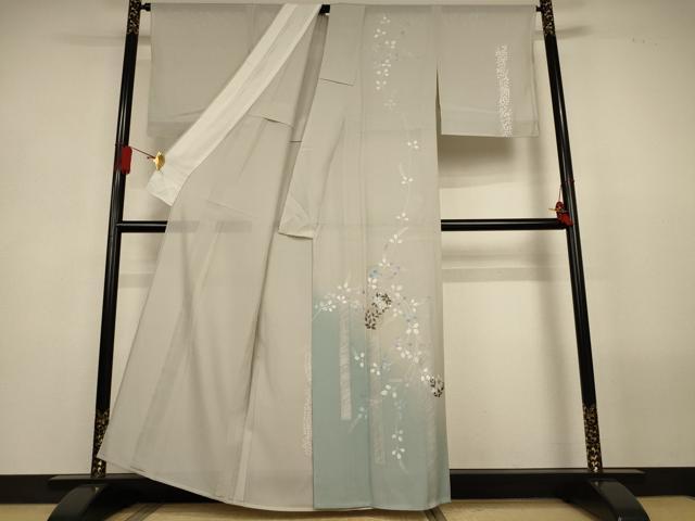 平和屋着物＊夏物　訪問着　絽　手描き　草花文　暈し染め　金彩　正絹　逸品　未使用　AABL5178jd