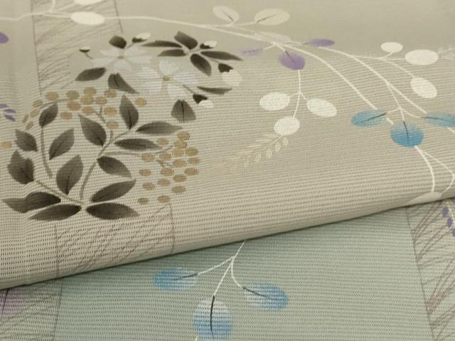 平和屋着物＊夏物　訪問着　絽　手描き　草花文　暈し染め　金彩　正絹　逸品　未使用　AABL5178jd