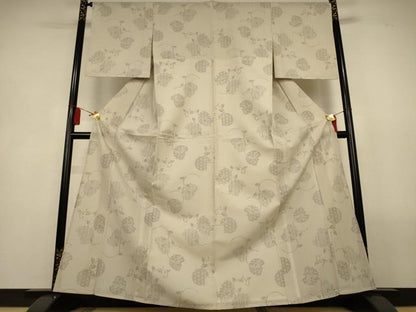平和屋着物＊夏物　結城紬　夏結城　120亀甲　飛び亀甲　吉祥唐草丸文　正絹　逸品　AABL5181jd
