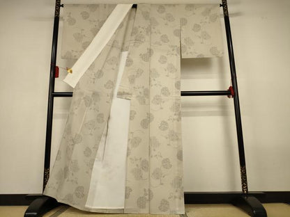 平和屋着物＊夏物　結城紬　夏結城　120亀甲　飛び亀甲　吉祥唐草丸文　正絹　逸品　AABL5181jd