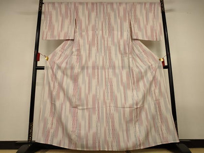 平和屋着物＊夏物　小紋　絽　間道　暈し染め　正絹　逸品　AABL5185jd