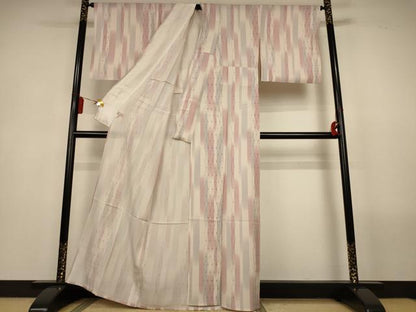 平和屋着物＊夏物　小紋　絽　間道　暈し染め　正絹　逸品　AABL5185jd