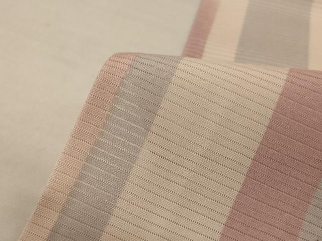 平和屋着物＊夏物　小紋　絽　間道　暈し染め　正絹　逸品　AABL5185jd