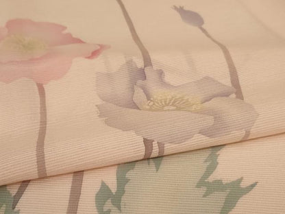 平和屋着物＊夏物　訪問着　絽　ろうけつ染め　草花文　正絹　逸品　AABL5186jd