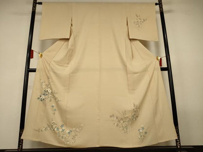 平和屋着物＊夏物　訪問着　絽　草花文　正絹　逸品　AABL5187jd