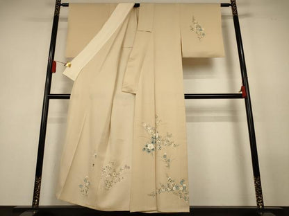 平和屋着物＊夏物　訪問着　絽　草花文　正絹　逸品　AABL5187jd