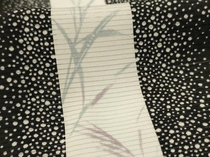 平和屋着物＊夏物　小紋　絽　草間道　黒地　正絹　逸品　AABL5188jd