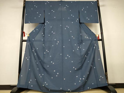 平和屋着物＊夏物　小紋　絽　舞花文　正絹　逸品　AABL5189jd