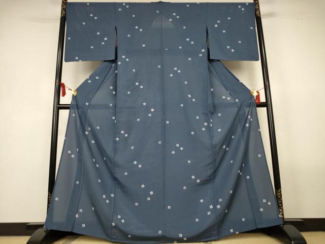 平和屋着物＊夏物　小紋　絽　舞花文　正絹　逸品　AABL5189jd