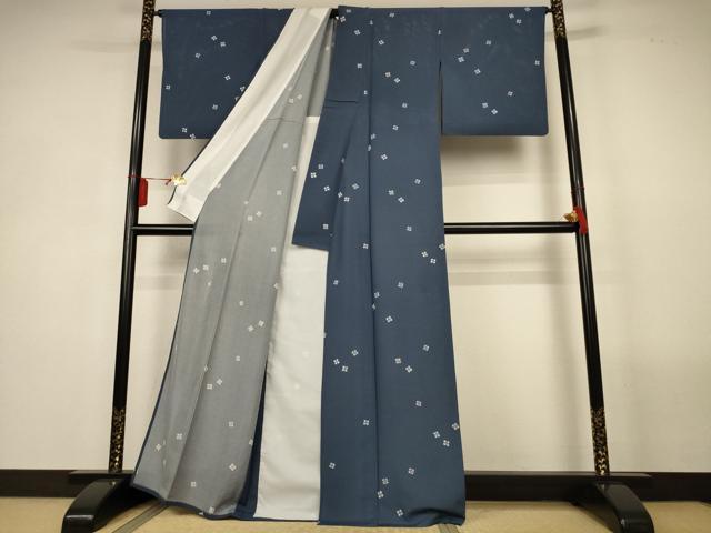 平和屋着物＊夏物　小紋　絽　舞花文　正絹　逸品　AABL5189jd