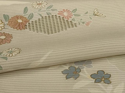 平和屋着物＊夏物　訪問着　絽　草花文　月　金彩　正絹　逸品　AABL5192jd