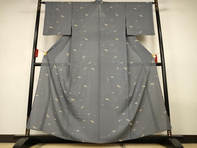 平和屋着物＊夏物　小紋　絽　舞花文　正絹　逸品　AABL5203jd