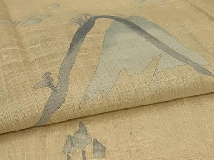平和屋着物＊夏物　訪問着　生紬　紗　風景文　正絹　逸品　AABL5207jd